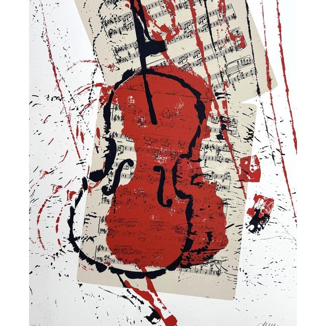 Fernandez Arman (1928-2005) Violin and score, 1980 Original lithograph Signed in pencil Numbered /200 copies On vellum,...