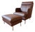 Eilersen Premium Leather High Back Funen Chair and Ottoman For Sale