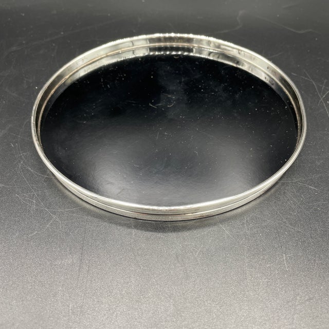Art Deco 1960s Gorham Sterling and Black Melamine Tray For Sale - Image 3 of 12