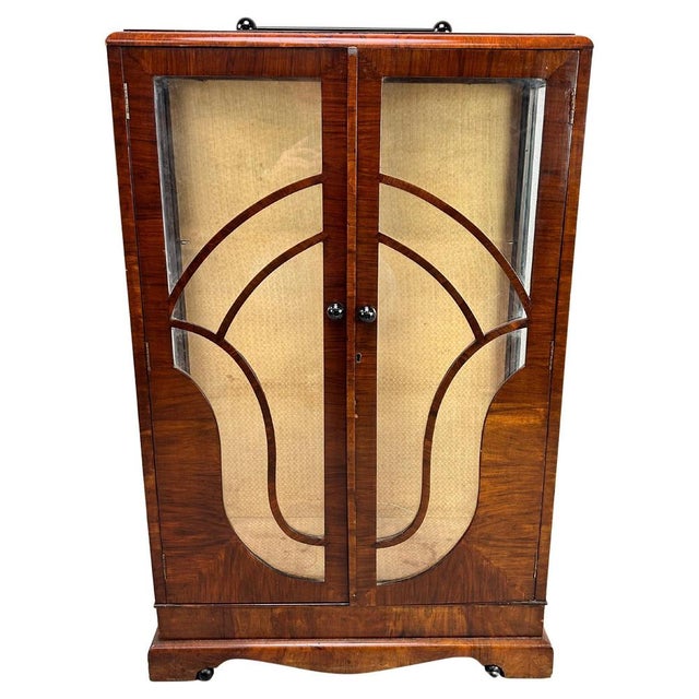 Small Art Deco Display Cabinet in Walnut, 1930s For Sale - Image 14 of 14