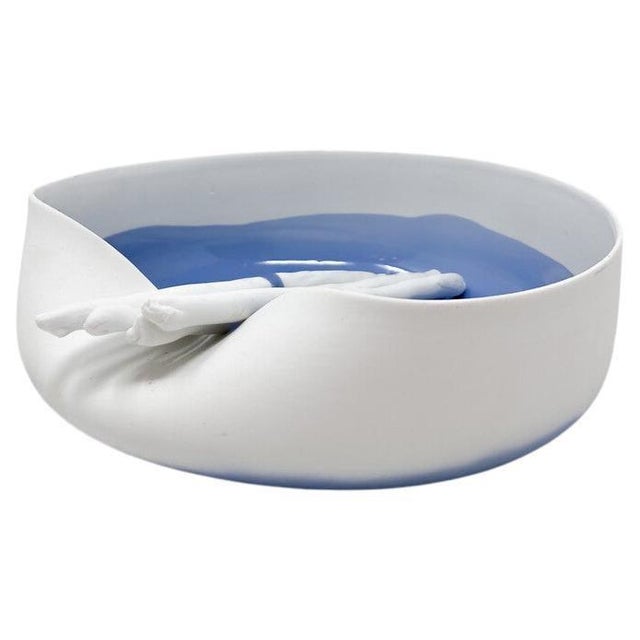 White Mid-Century Modern Porcelain Dish attributed to Piet Stockmans, 1991 For Sale - Image 8 of 8