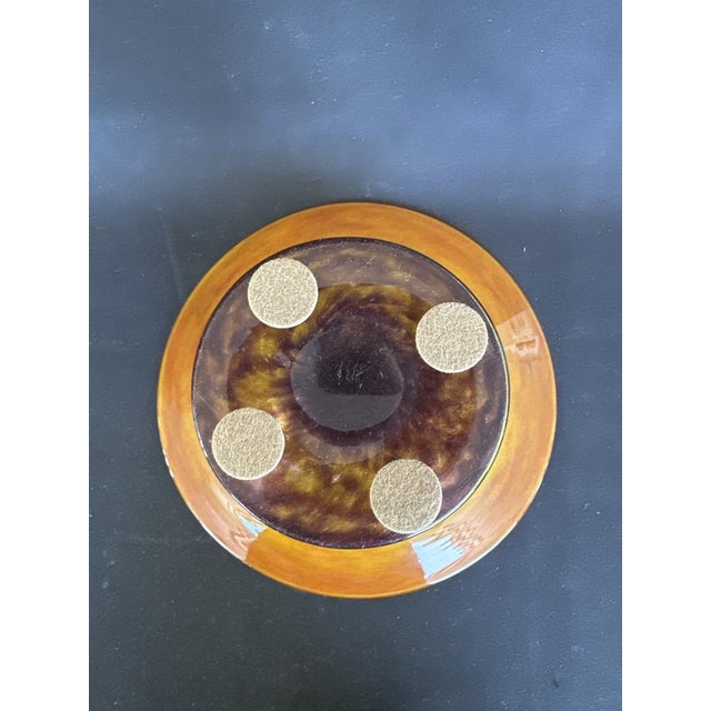 Superb orange colors in Marmoreal Glass This piece has an attribution mark, I am sure that it is completely authentic and...