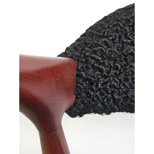 Mid-Century Modern Armchair Upholstered in Astrakhan Fur, Yugoslavia, 1960s For Sale - Image 3 of 14