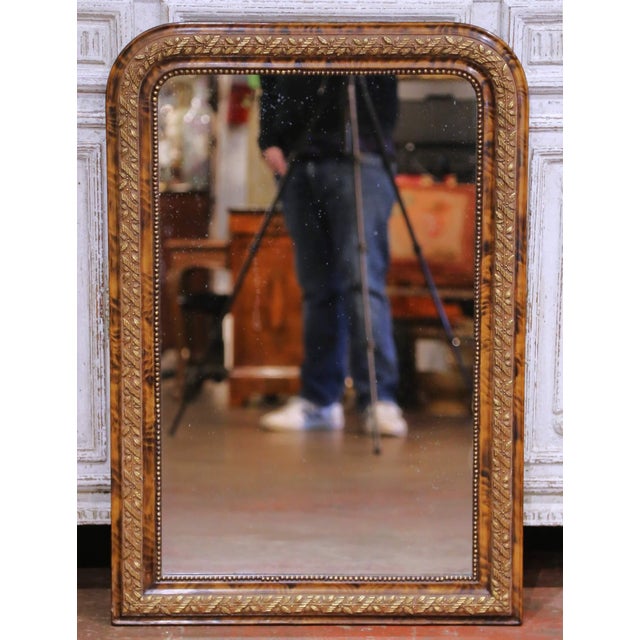 Mid 19th Century 19th Century French Louis Philippe Faux Tortoiseshell Wall Mirror For Sale - Image 5 of 7