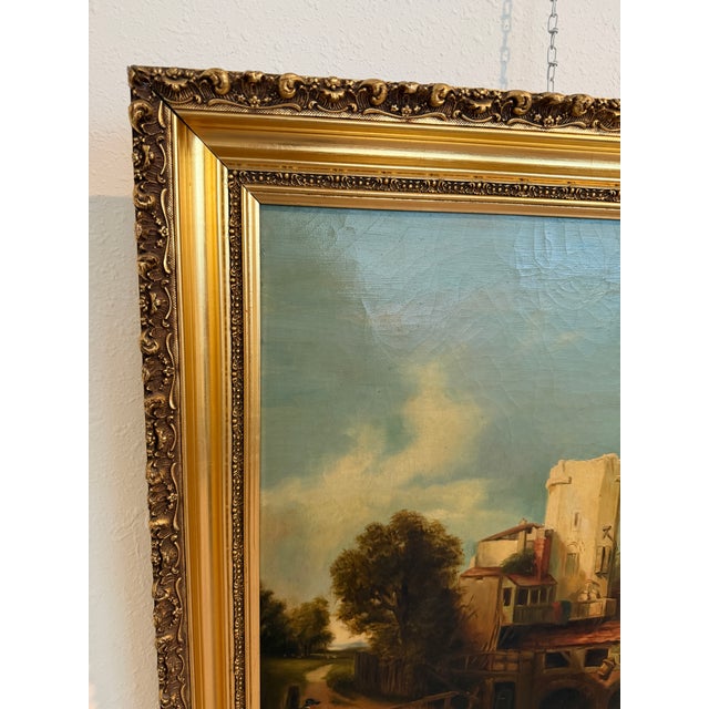 Brown Antique 19th Century British Oil Painting by G. Wylle Rural Landscape Gilt Frame For Sale - Image 8 of 10