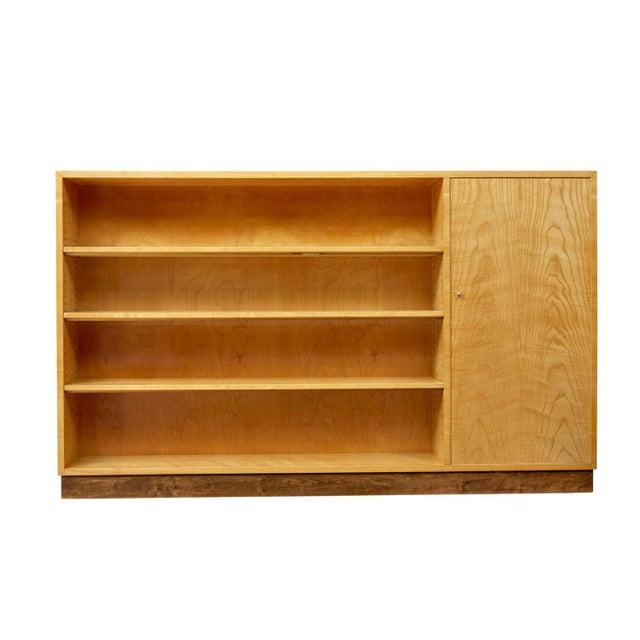 Mid-Century Swedish Open Bookcase in Elm, 1950s For Sale - Image 10 of 11
