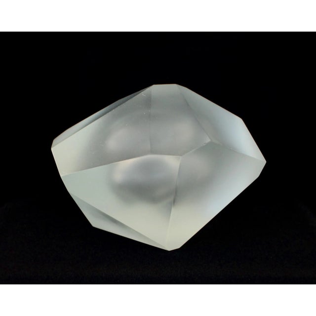 Mouth blown sculptural object, using the battuto technique of cutting and grinding a matte finished surface by Italian...