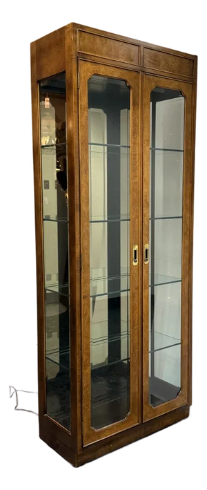 Campaign Style Curio Display Cabinet, Vintage