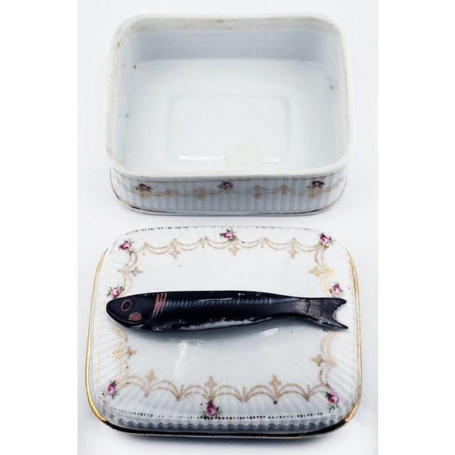 Victorian Austrian Porcelain Sardine Box - Trinket Box For Sale - Image 4 of 6