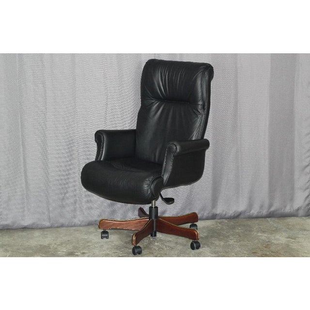 Leathercraft Contract Black Leather Executive Office Desk Chair Chairish