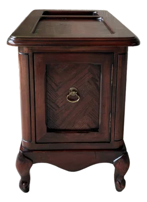 Mid 20th-Century French Country-Style Mahogany Chairside/Bedside Cabinet & Media Storage Table
