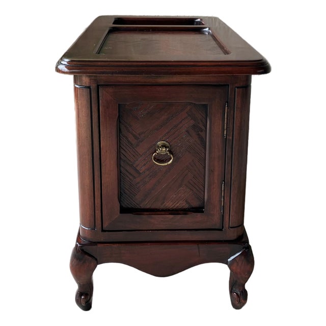Mid 20th-Century French Provincial-Style Mahogany Chairside/Bedside Cabinet & Media Storage Table For Sale