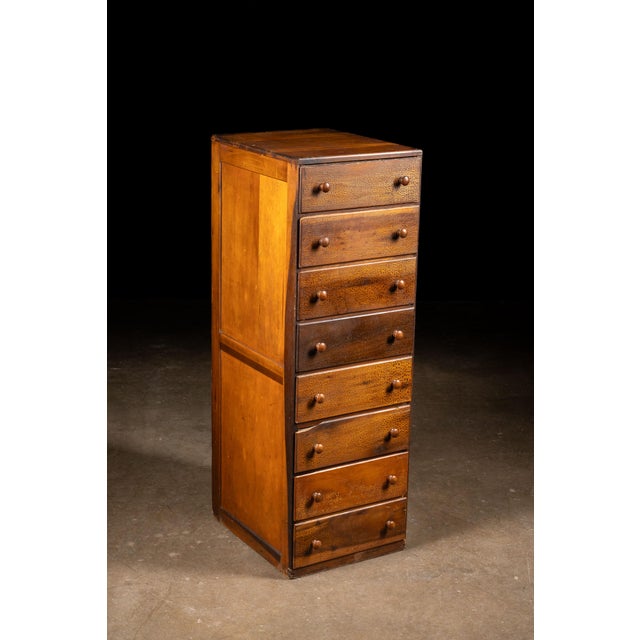 Antique Oak and Plywood Crazed Parts Cabinet For Sale - Image 4 of 13