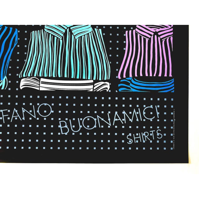1980s Stefano Buonamici Vintage 1980's " Shirts " Postmodern Fine Art Silkscreen Print Italian Pop Art Poster For Sale - Image 5 of 9