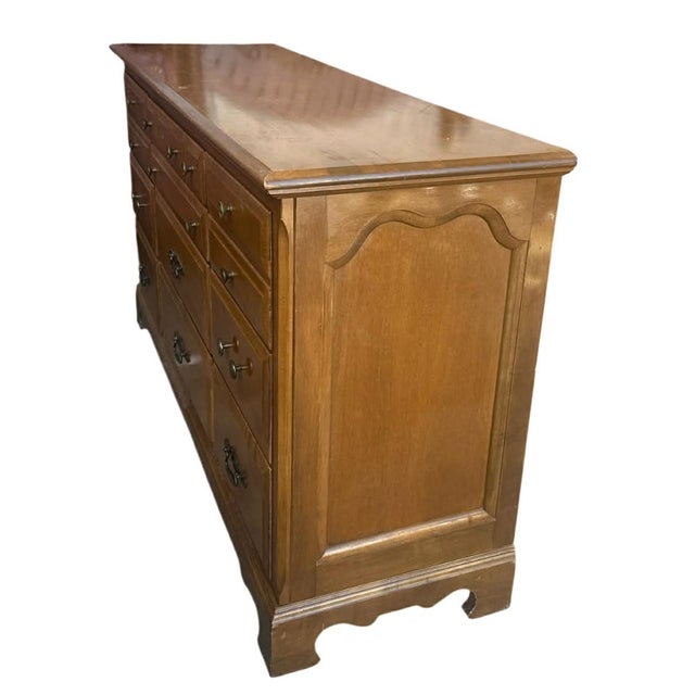 1960s ‘Provincetown’ 60” Solid Maple Credenza or Dresser by Dearborn of Oshkosh - Vintage Mid 20th Century For Sale - Image 5 of 8