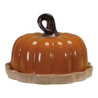 Ceramic Pumpkin Bree Cheese Holder For Sale