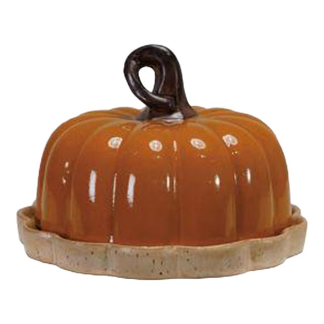 Ceramic Pumpkin Bree Cheese Holder For Sale
