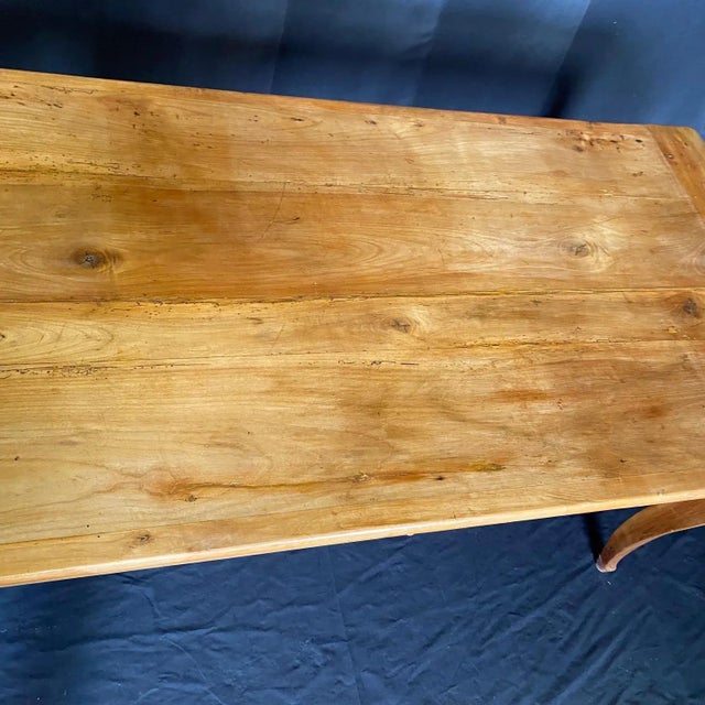 Wood French Provincial Cherry Farmhouse Harvest Dining Table With Bread Board For Sale - Image 7 of 12