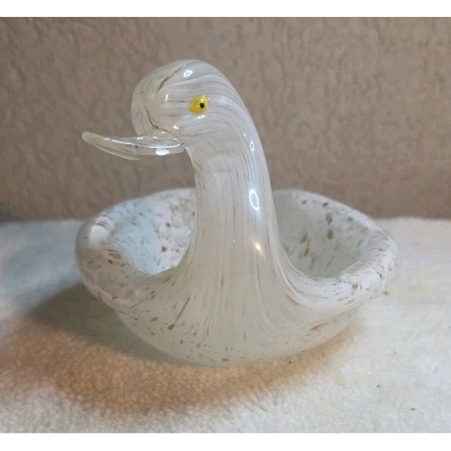 Elegant and timeless, this vintage Murano art glass swan figurine doubles as a stunning bowl or candy dish. Handcrafted in...