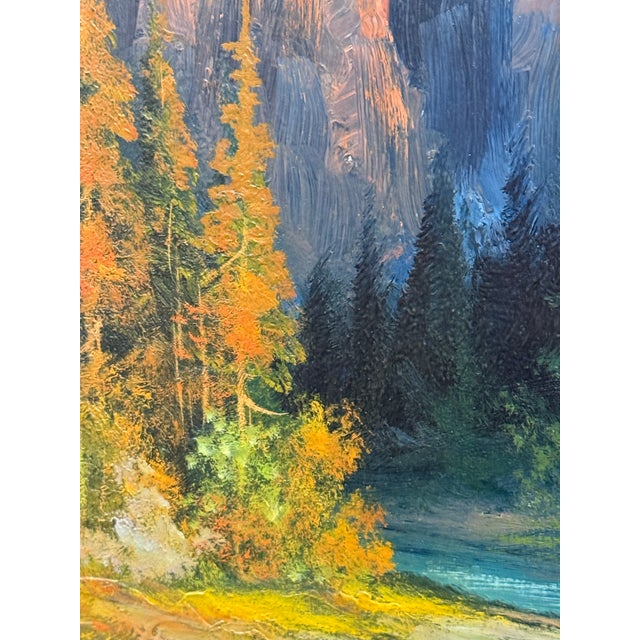 Mountain Landscape Oil Painting, Vintage For Sale - Image 9 of 12