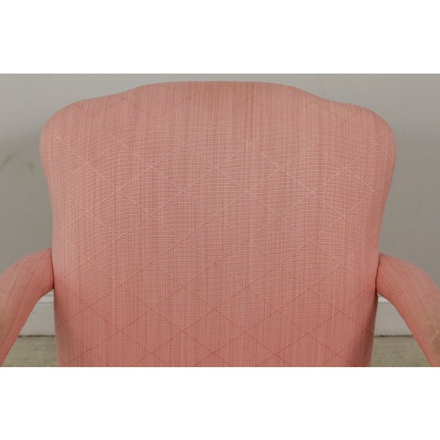 1990s Southwood Inlaid Solid Mahogany Federal Upholstered Armchair For Sale - Image 5 of 13