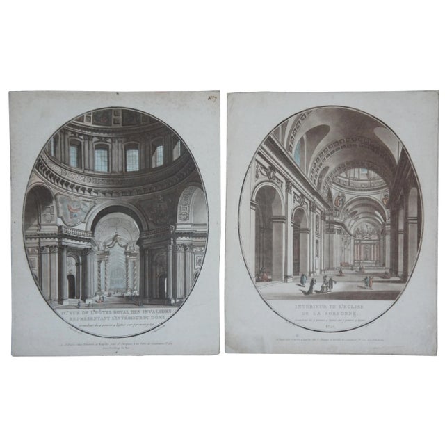 Antique Jean Francois Janinet (1752-1814) Royal Hotel & Church Etchings - A Pair For Sale - Image 13 of 13