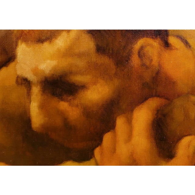 1980s Charles Bragg - Father & Son Affection - Oil Painting For Sale - Image 5 of 10
