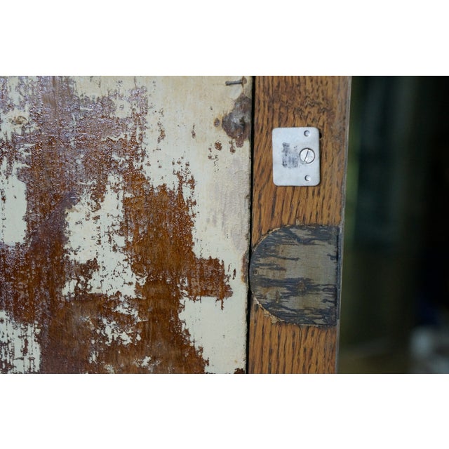 Antique Arts & Crafts Craftsman Oak Mirrored Apothecary Medicine Cabinet 18" For Sale - Image 10 of 10