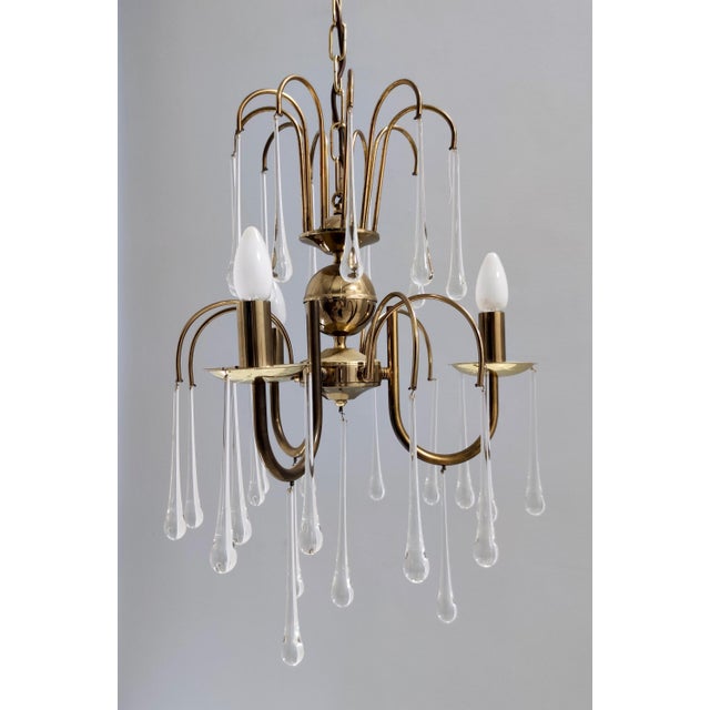 Vintage Italian Murano Glass Teardrop Chandelier from Venini, 1970s For Sale - Image 12 of 17