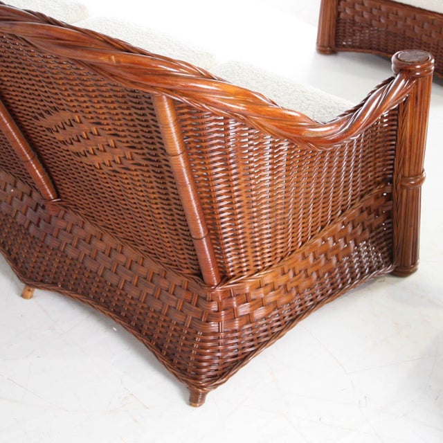 Rattan Living Room Set, 1970s, Set of 3 For Sale - Image 12 of 18