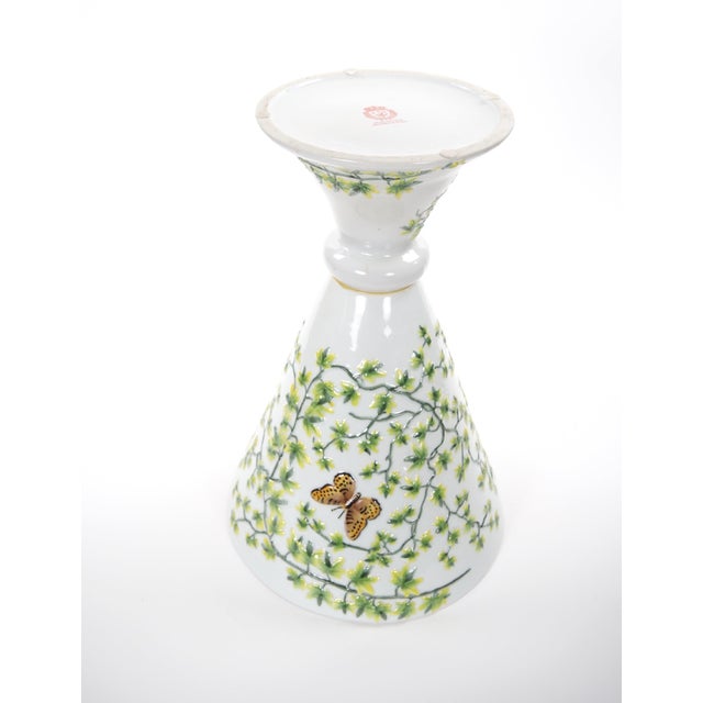 Ceramic Mid-20th Century French Hand-Painted Porcelain Decorative Vase For Sale - Image 7 of 8