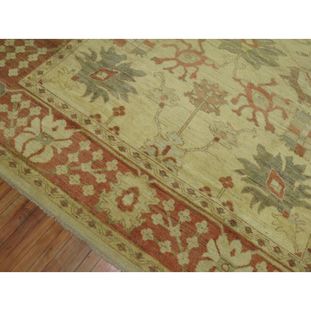 Early 21st Century Vintage Zabihi Collection Inspired Turkish Oushak - 9'10" x 11'9" For Sale - Image 5 of 12