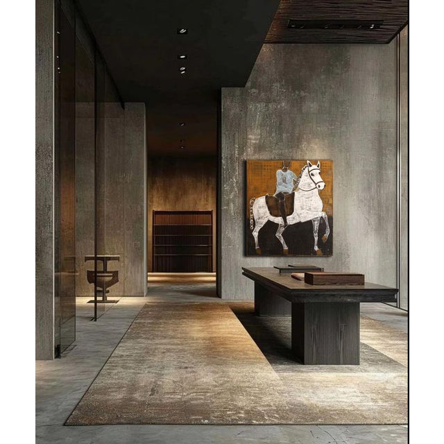 Contemporary Contemporary Large Horse Oil Painting. Equestrian Painting 200 X 180 Cm For Sale - Image 3 of 12