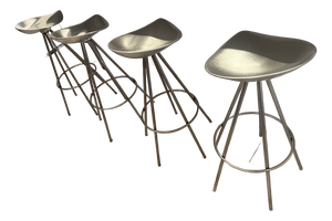 1990s Set of 4 Jamaica Bar Stools by Pepe Cortés for Amat — Made in Spain, Stamped