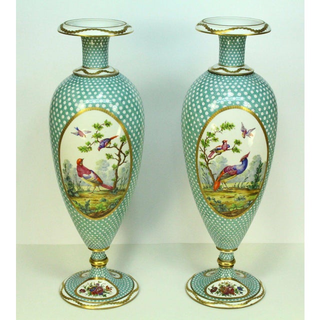 1800s Antique Limoges Hand Painted Porcelain Tall Vases 21" a Pair Chairish