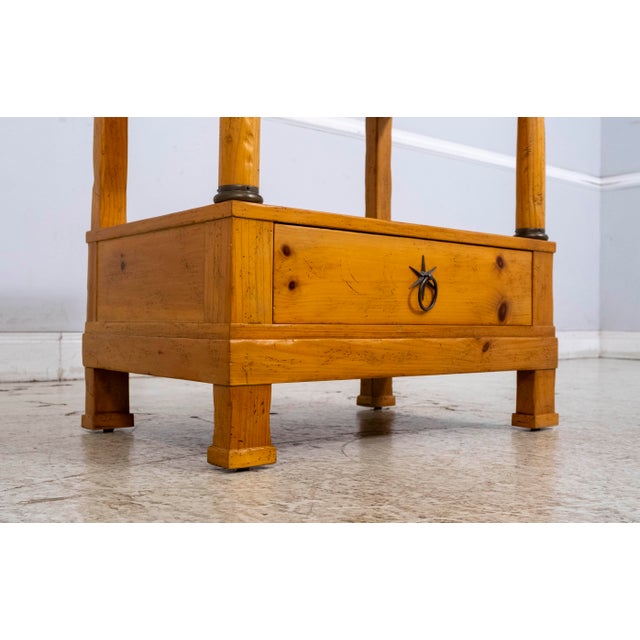 Baker Milling Road Tavertine Top Pine Nightstand For Sale - Image 10 of 15