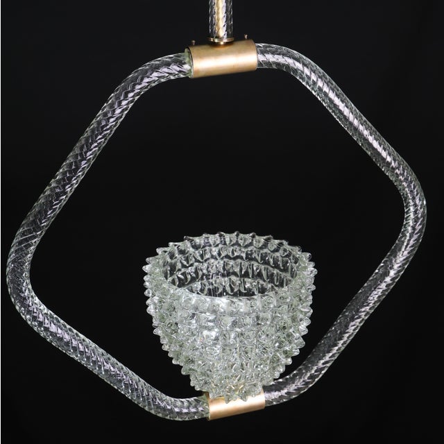 1950s Amazing Clear Rostrato Murano Glass Chandelier by Barovier & Toso For Sale - Image 9 of 15