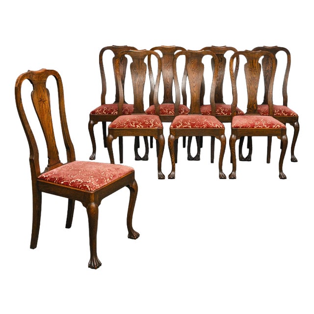 Art Nouveau Dining Chairs, Set of 8 For Sale