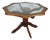 Octagonal Oak Dining Table with Inlaid Glass Top For Sale