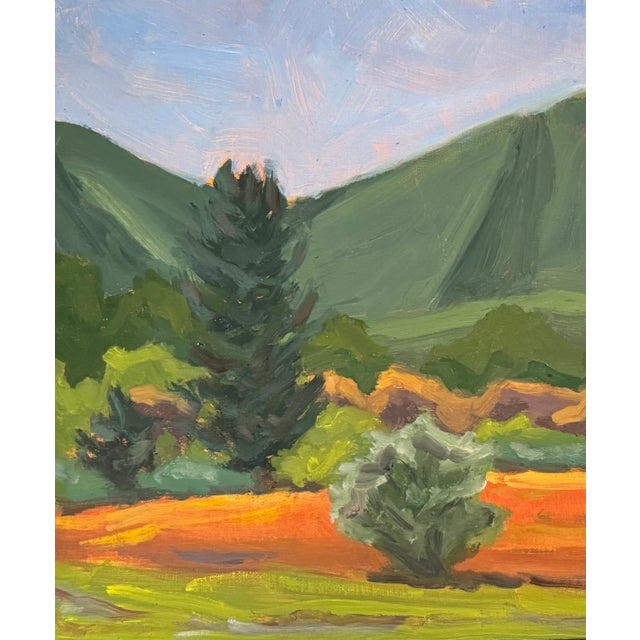 This landscape oil painting was painted onsite, "en plein air" in Bath County, Virginia, at Fort Lewis Farm. The landscape...