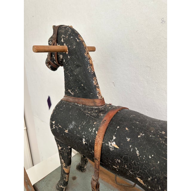Black Primitive Antique Rocking Horse For Sale - Image 8 of 11