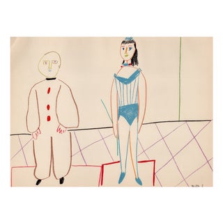 Pablo Picasso, The Clown and the Acrobat, Lithograph, 1954 For Sale