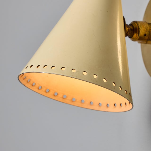 1950s Stilnovo White Perforated Metal Sconce For Sale - Image 16 of 18