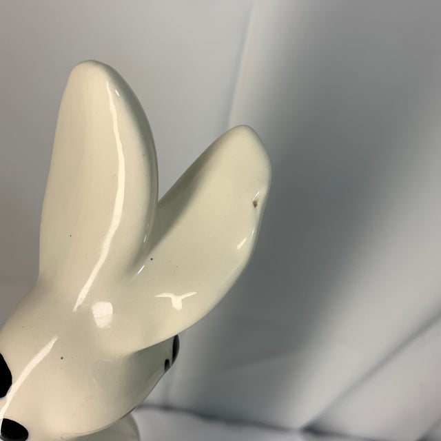 Ceramic Vintage Mid-Century Modern Black-and-White Spotted Deer/Doe Ceramic Figurine Attributed to Royal Haeger For Sale - Image 7 of 8