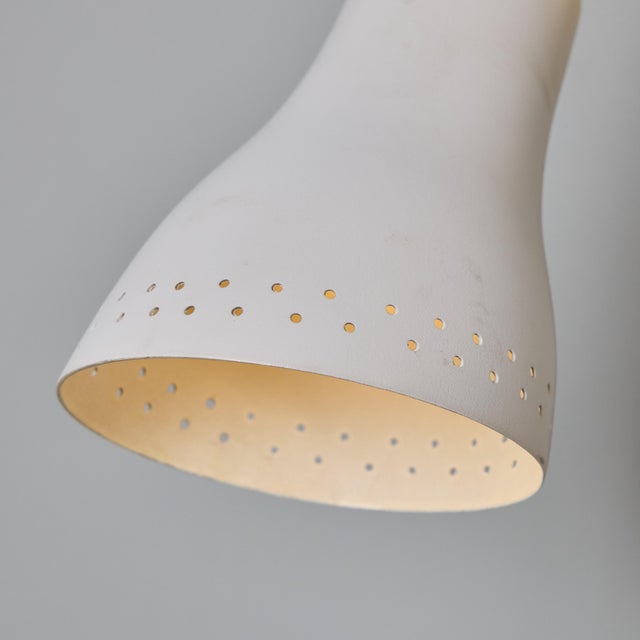 1950s Stilux Milano White Perforated Double Shade Wall Lamp For Sale - Image 14 of 15