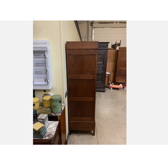 Brown Antique Art Nouveau Wardrobe in Oak, 1910 For Sale - Image 8 of 13