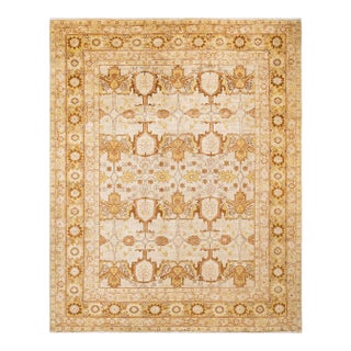 Eclectic, One-of-a-Kind Hand-Knotted Area Rug - Ivory, 9' 2" x 11' 4" For Sale