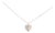 10K Rose Gold Plated Sterling Silver 1/5 Cttw Diamond Two-Tone Heart Pendant Necklace For Sale