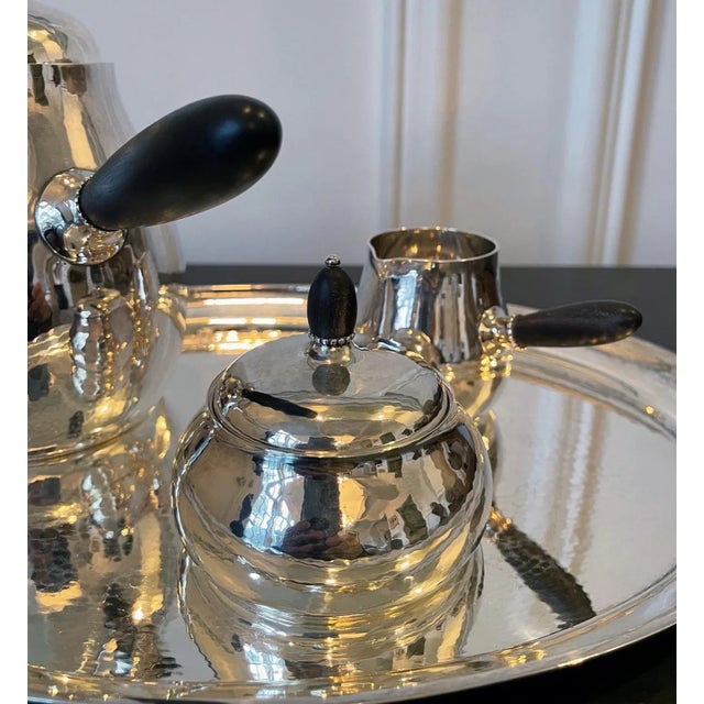Georg Jensen Danish Sterling Silver Coffee or Tea Set Georg Jensen - 4 Pieces For Sale - Image 4 of 13