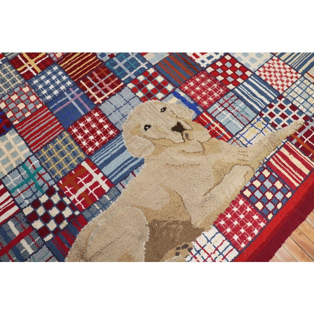 Early 21st Century Rare Room Size Large Dog American Hooked Rug - 10' x 11'9" For Sale - Image 12 of 18